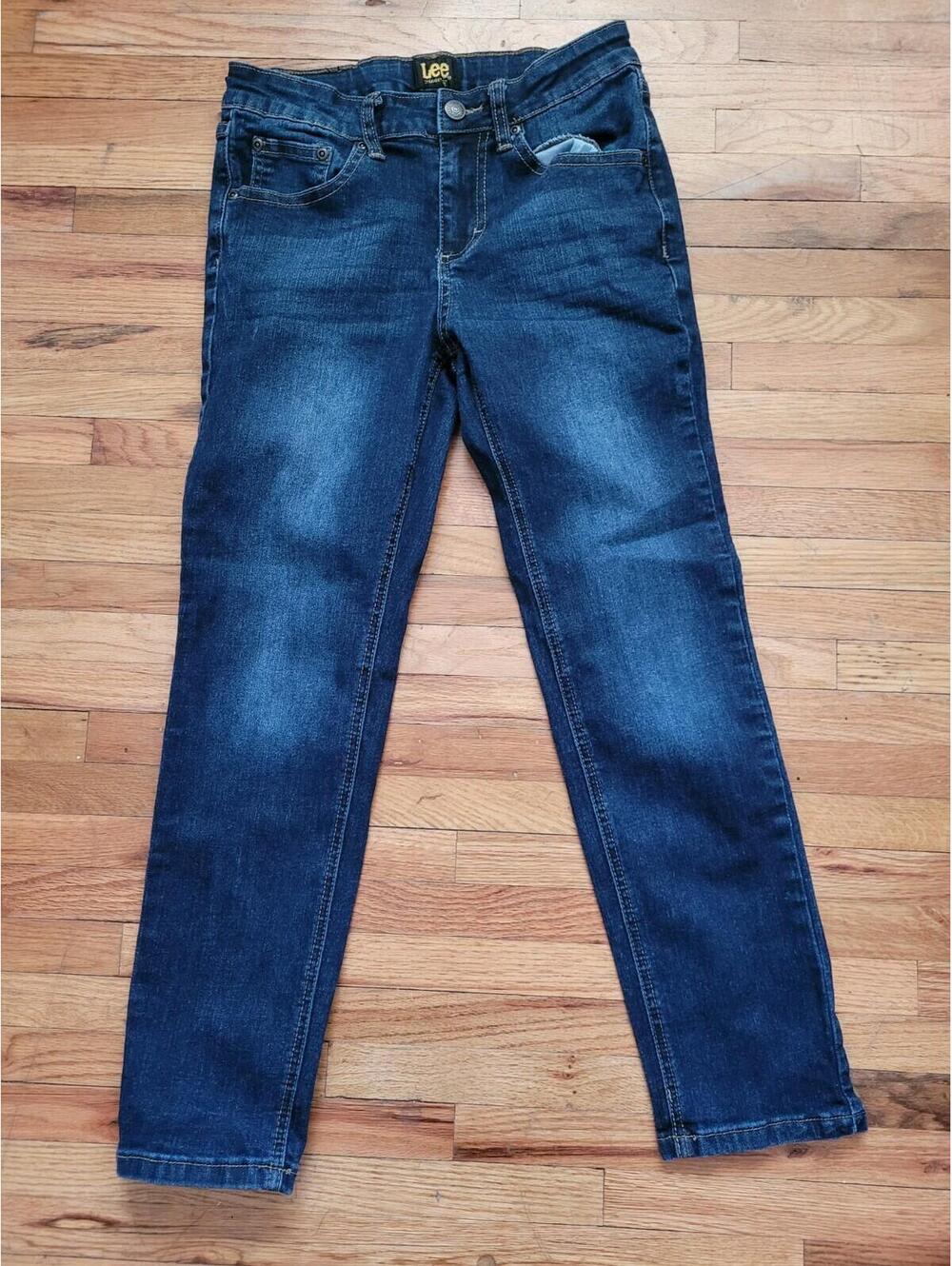 Lee Boys Size 10 Straight Fit Blue Jeans Adjustable Waist Youth Denim Pants